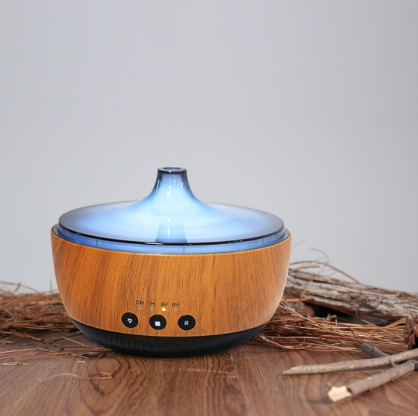Difusor de aroma de grano de madera de aire de 200 ml con altavoz Bluetooth